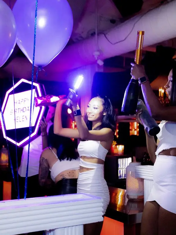 Bottle service with sparklers at The Fifth Social Club Toronto