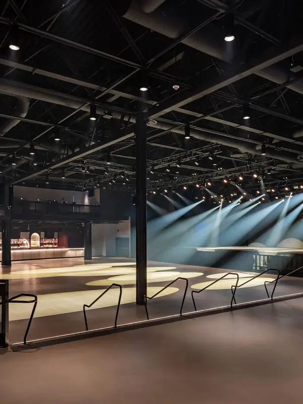 Main floor and stage lighting inside History Toronto