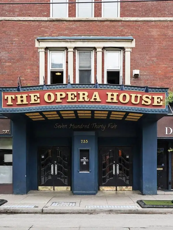 The Opera House theatre facade on Queen Street East, Toronto