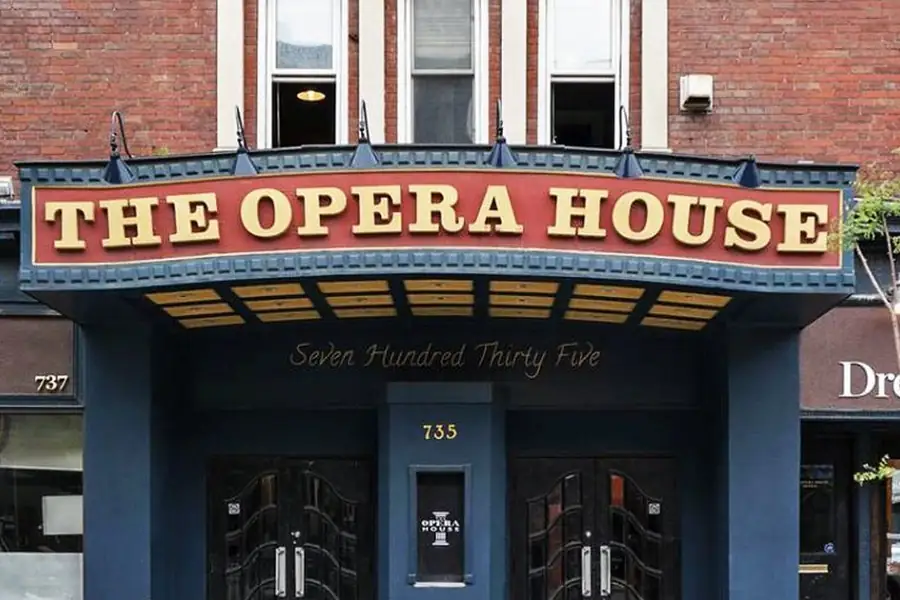 The Opera House theatre facade on Queen Street East, Toronto